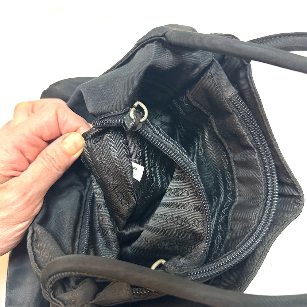 Prada Black Nylon Tote with Triangle Logo - Picture 7 of 7